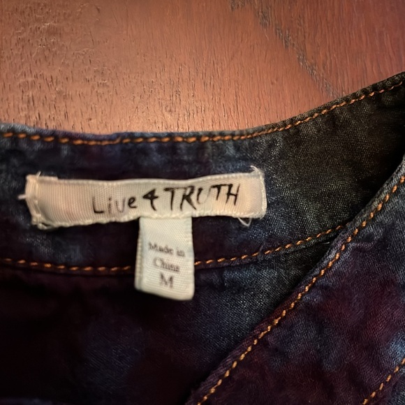 Tie-Dye Denim Long Shirt Women’s Size Medium - Picture 2 of 6